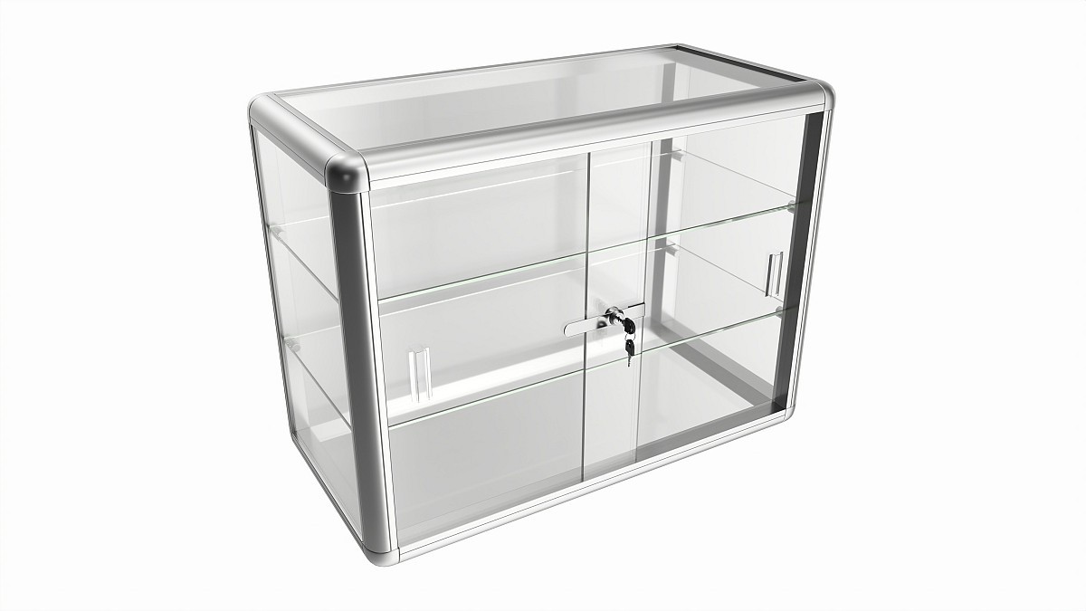 Shop two level counter top glass showcase