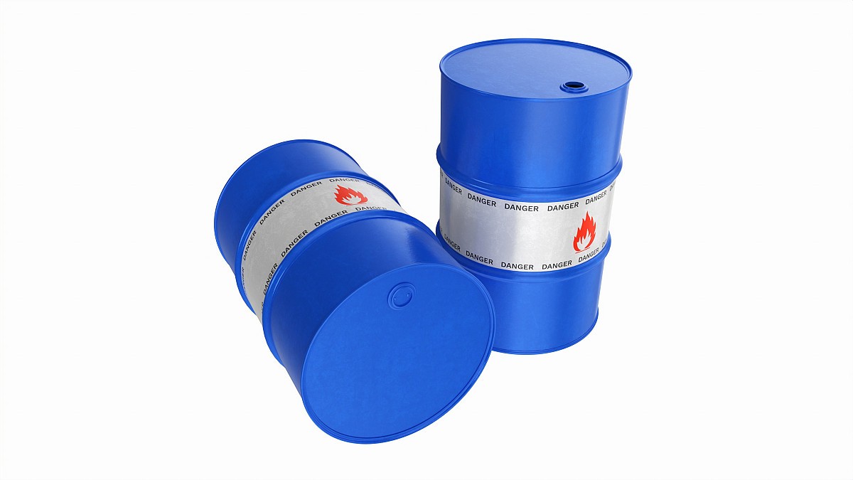 Steel oil barrel set blue