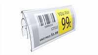 Store label holder for wire baskets and shelves