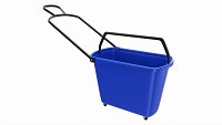 Store rolling shopping basket blue
