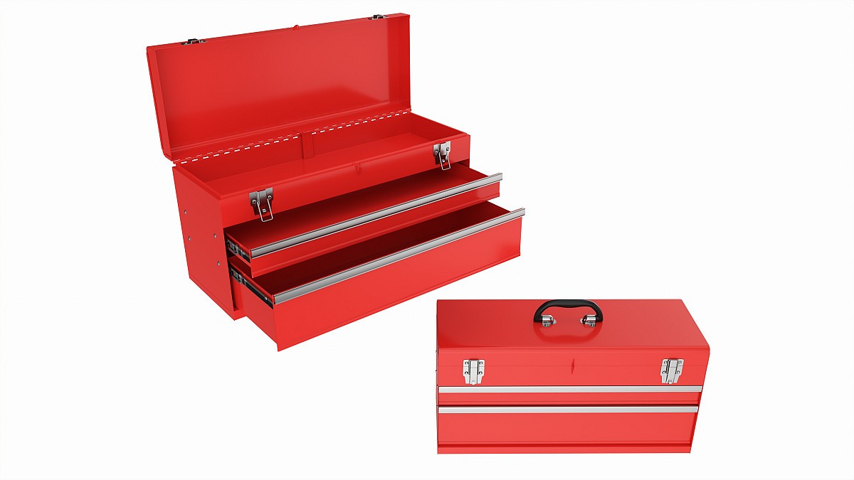Portable toolbox chest with carrying handle set