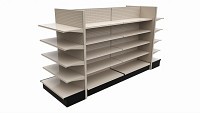 Store Shelving Double Sided Unit With End Cap Unit