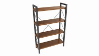 Store Industrial Shelf Bookcase Metal and Wooden