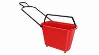 Store rolling shopping basket red