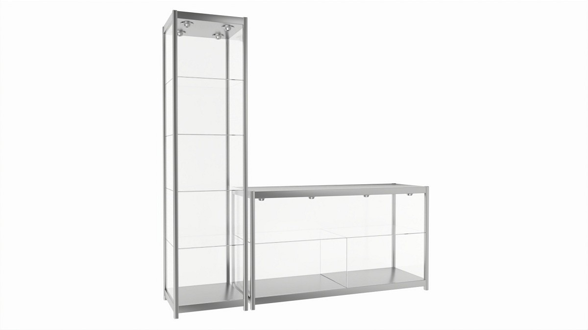 Store Glass Tower Display Case