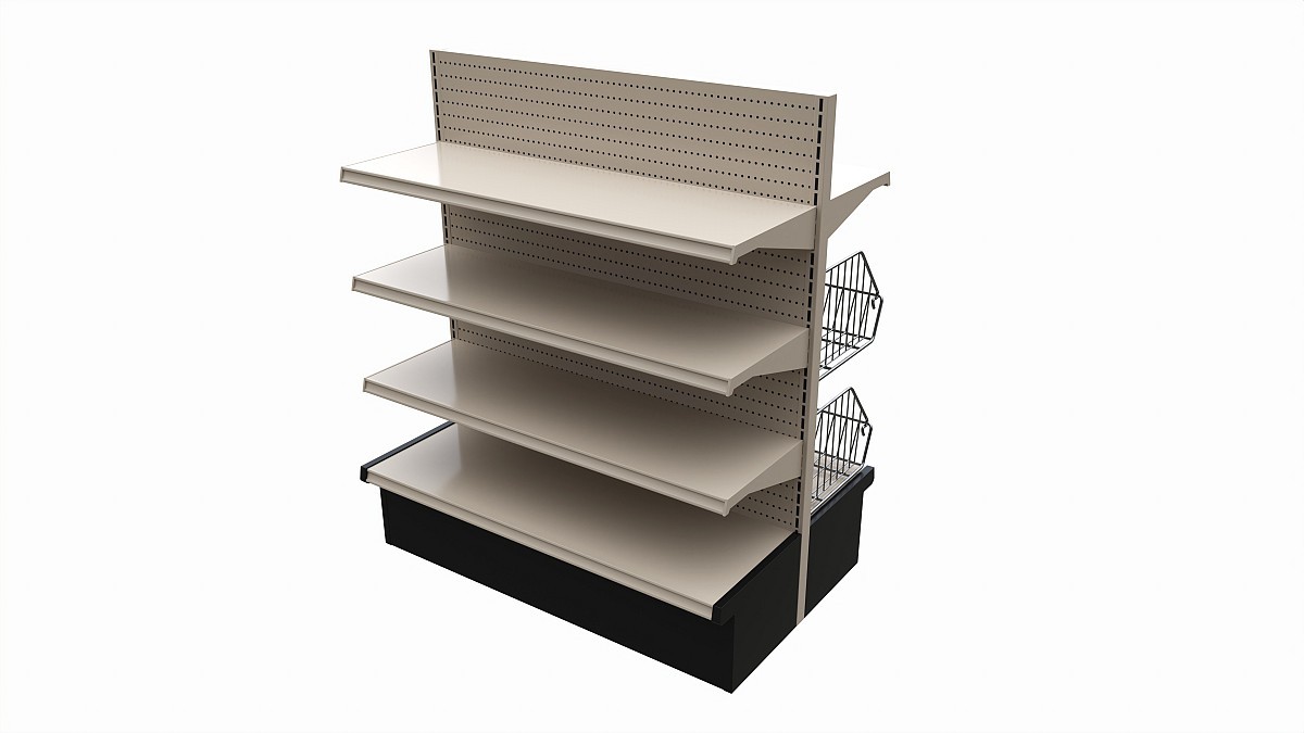 Store Shelving Double Sided Unit Small With Baskets