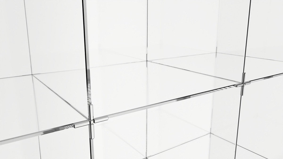 Store Glass Cube Display Shelf