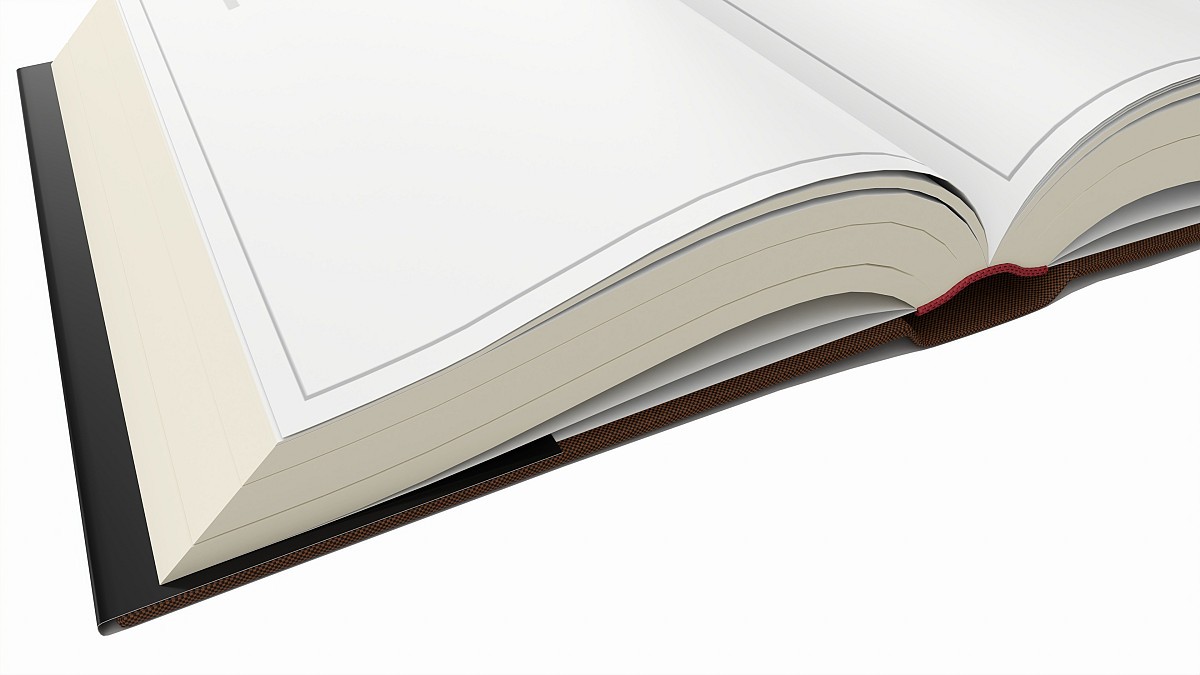 Open book with blank pages and book jacket mockup
