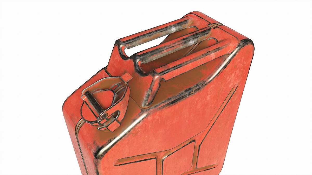 Classic metal jerry can 01 Red Dirty