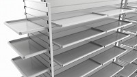 Store Slatwall Metal Double Sided Shelf Unit