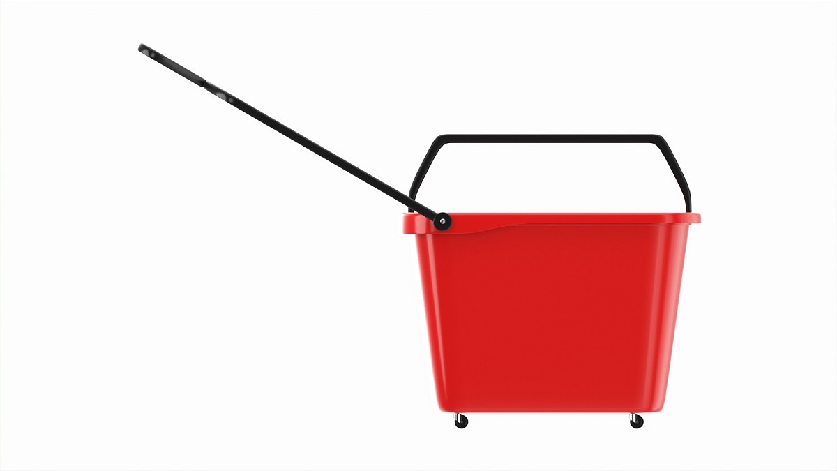 Store rolling shopping basket red