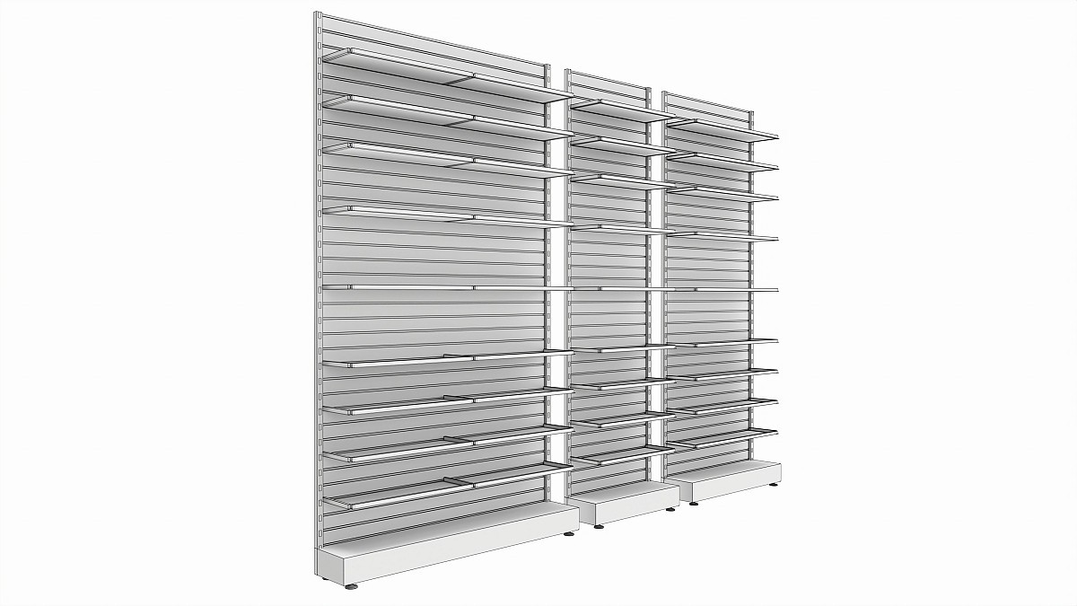 Store Slatwall Metal Wall Shelf Unit