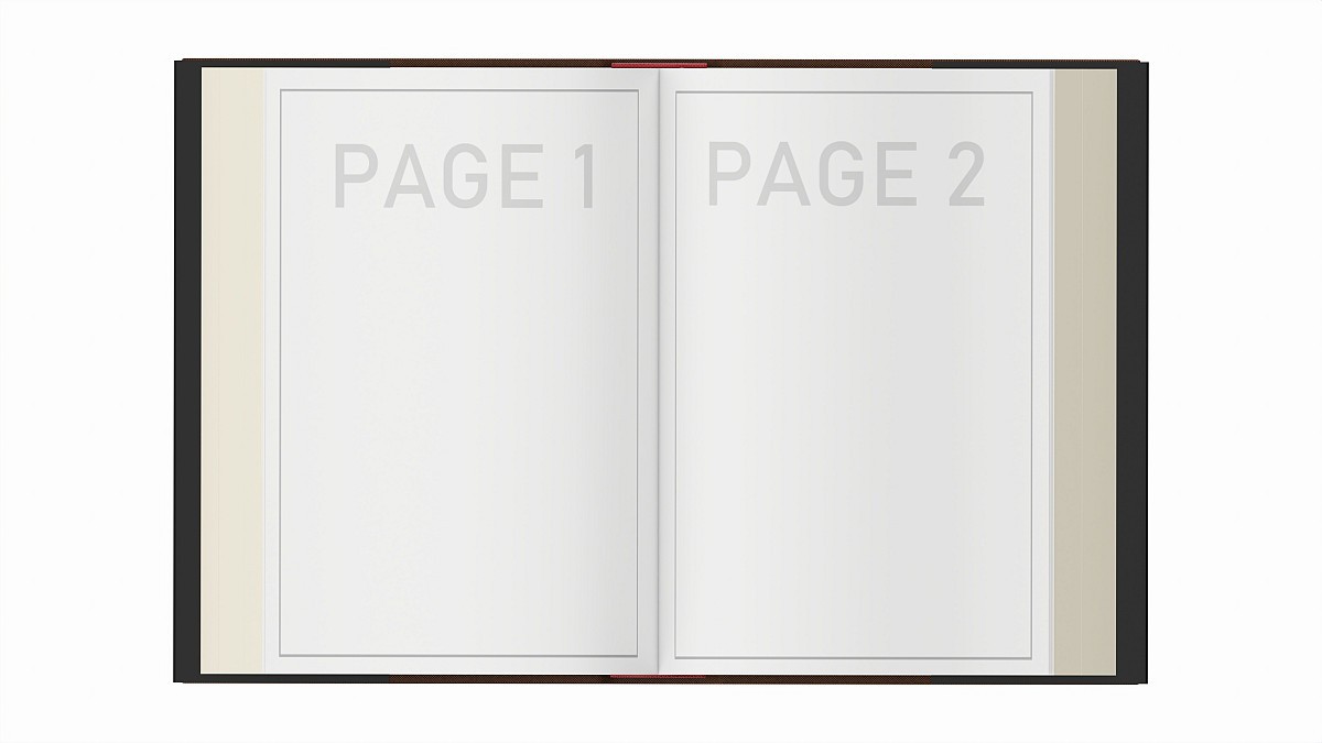 Open book with blank pages and book jacket mockup