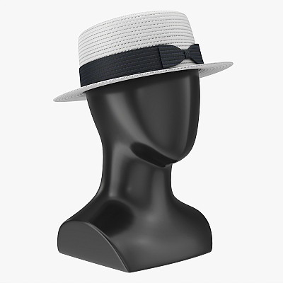 Head with Boater hat