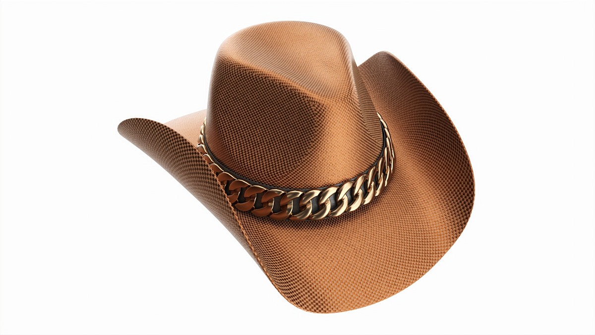 Woman cowboy metallic hat with curved brims