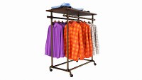Store display clothing double bar rack system