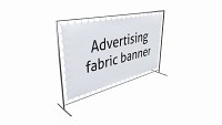 Advertising press wall with fabric banner