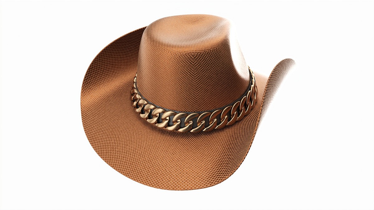 Woman cowboy metallic hat with curved brims