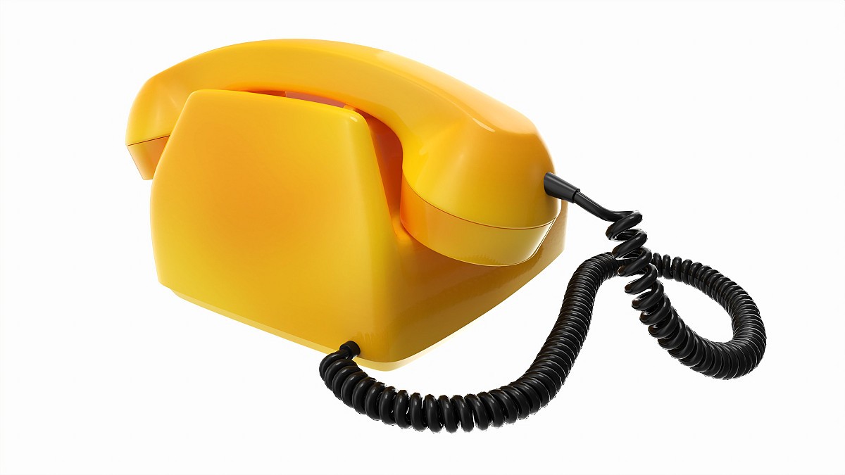 Table Rotary Dial Telephone Yellow