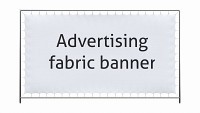 Advertising press wall with fabric banner