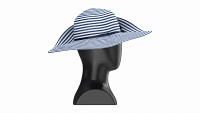 Store display mannequin head with Floppy hat and flower