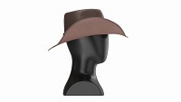 Store display mannequin head with Woman cowboy hat