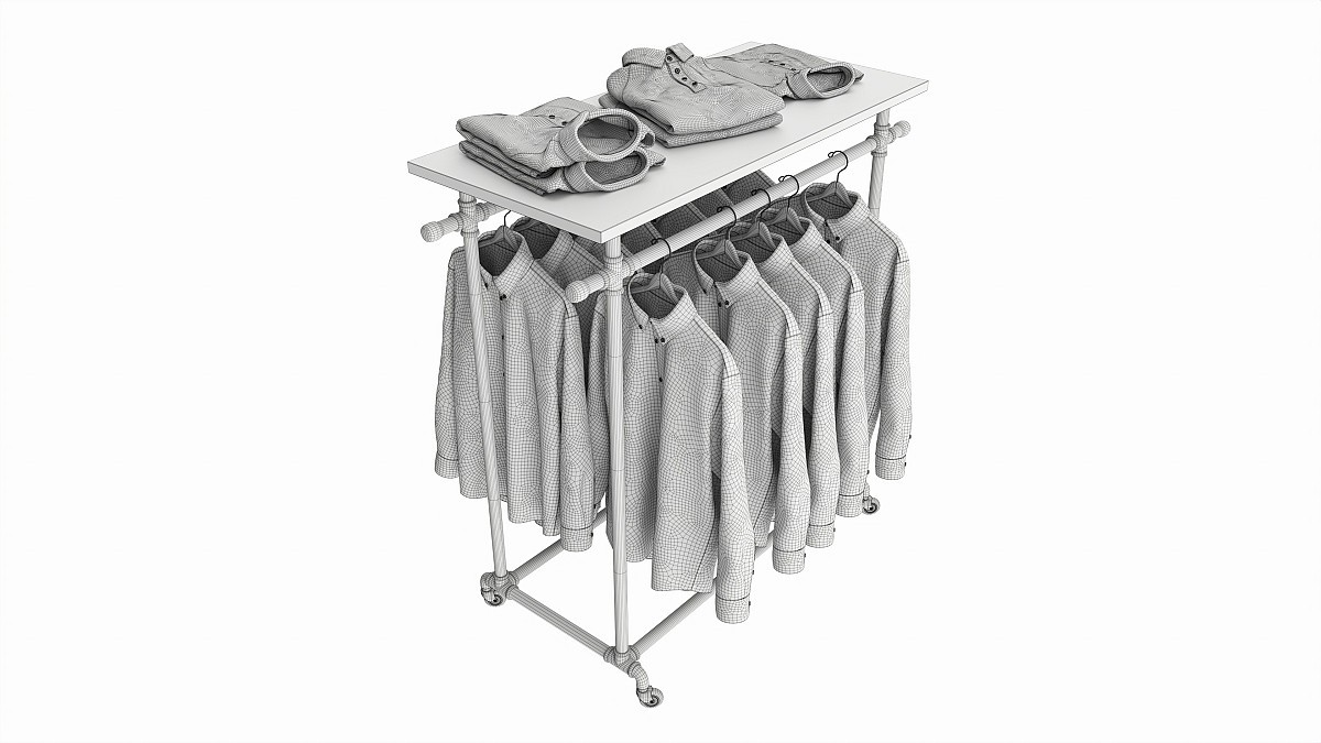 Store display clothing double bar rack system