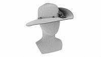 Store display mannequin head with Floppy hat and flower