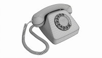 Table Rotary Dial Telephone White Dirty