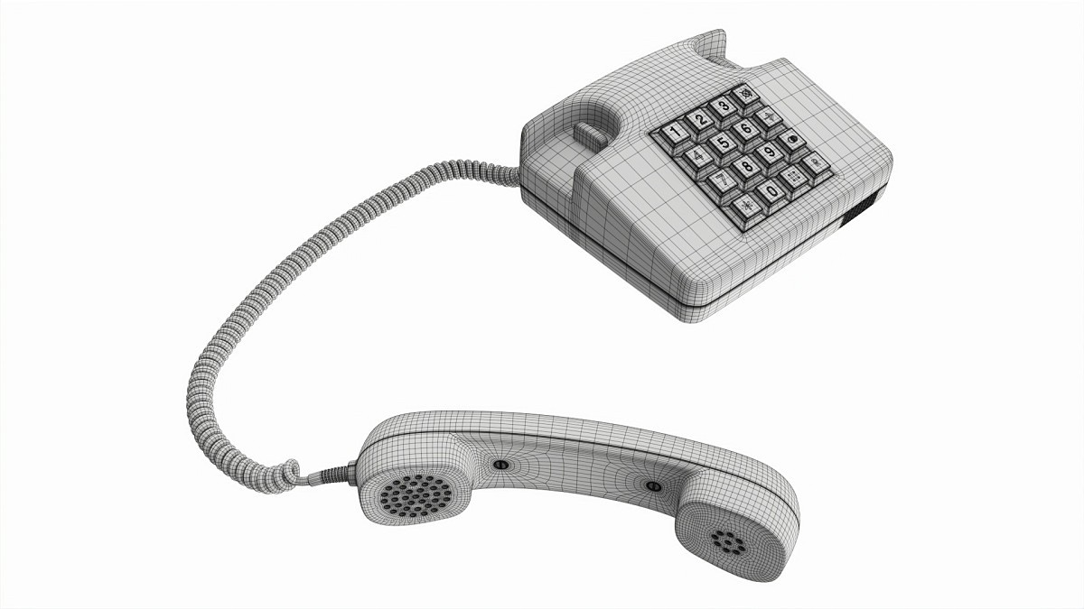 Table touch-tone telephone with off-hook handset