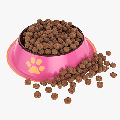 Cat food bowl pink print