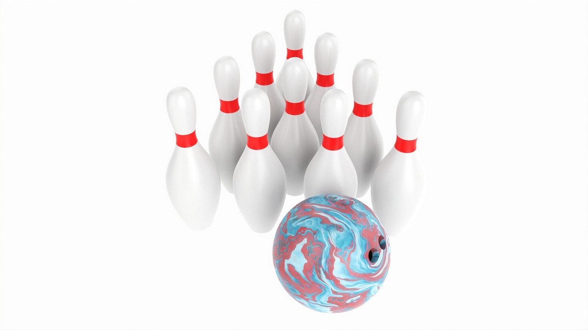 Bowling ball and pin set