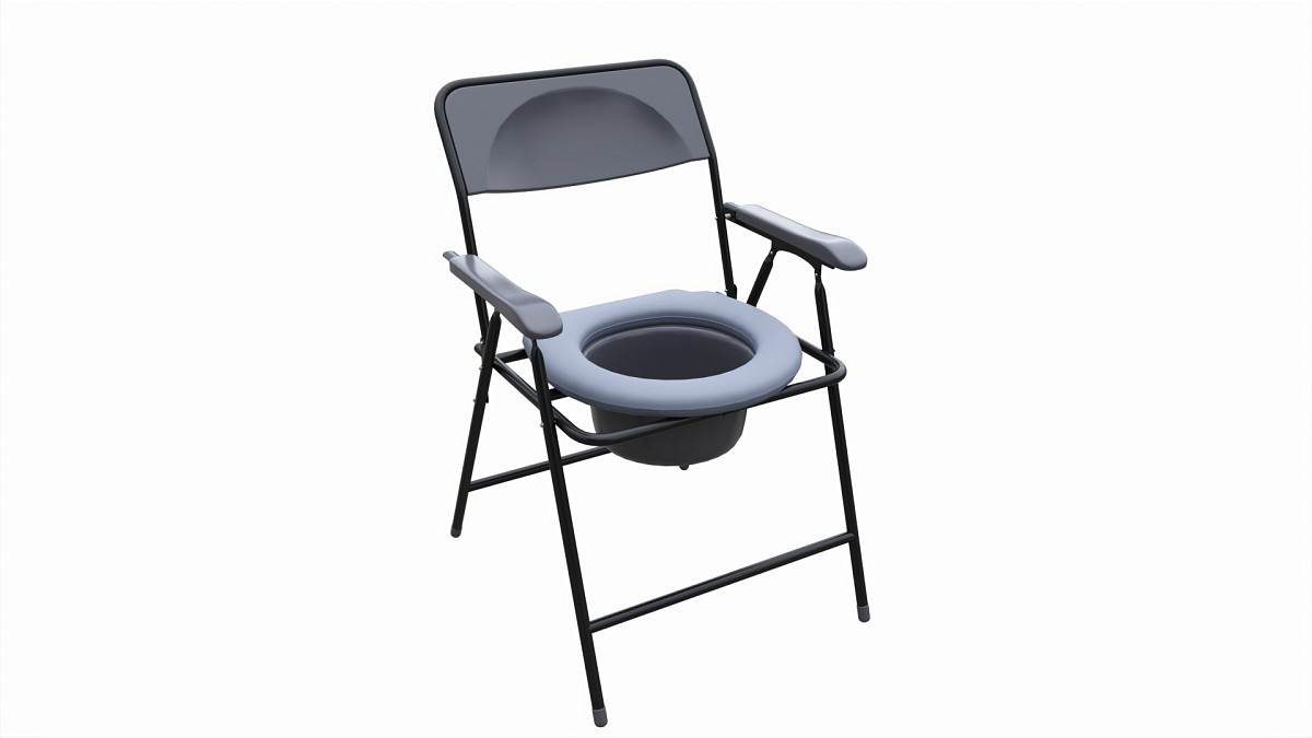 Folding Frame Commode Chair with Pot