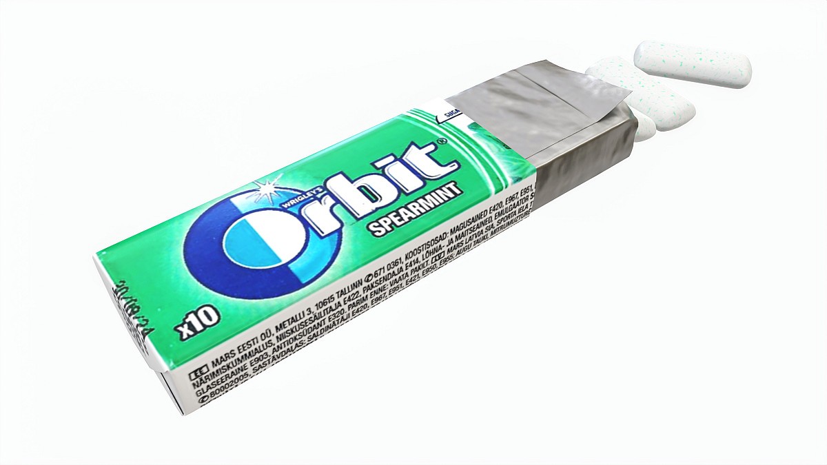 Pack Chewing Gum Orbit Opened