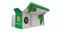 Peppermint Tea Paper Box Opened With Tea Bags