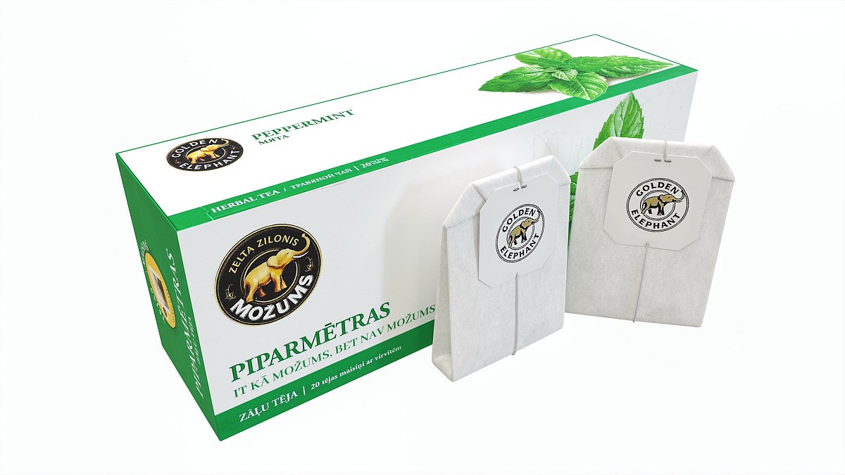 Peppermint Tea Paper Box With Tea Bags