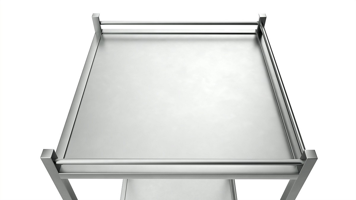 Stainless Steel 2 Shelf Medical Instrument Trolley