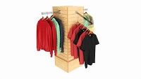 Store Clothing Rotating Slatwall Cube Merchandiser