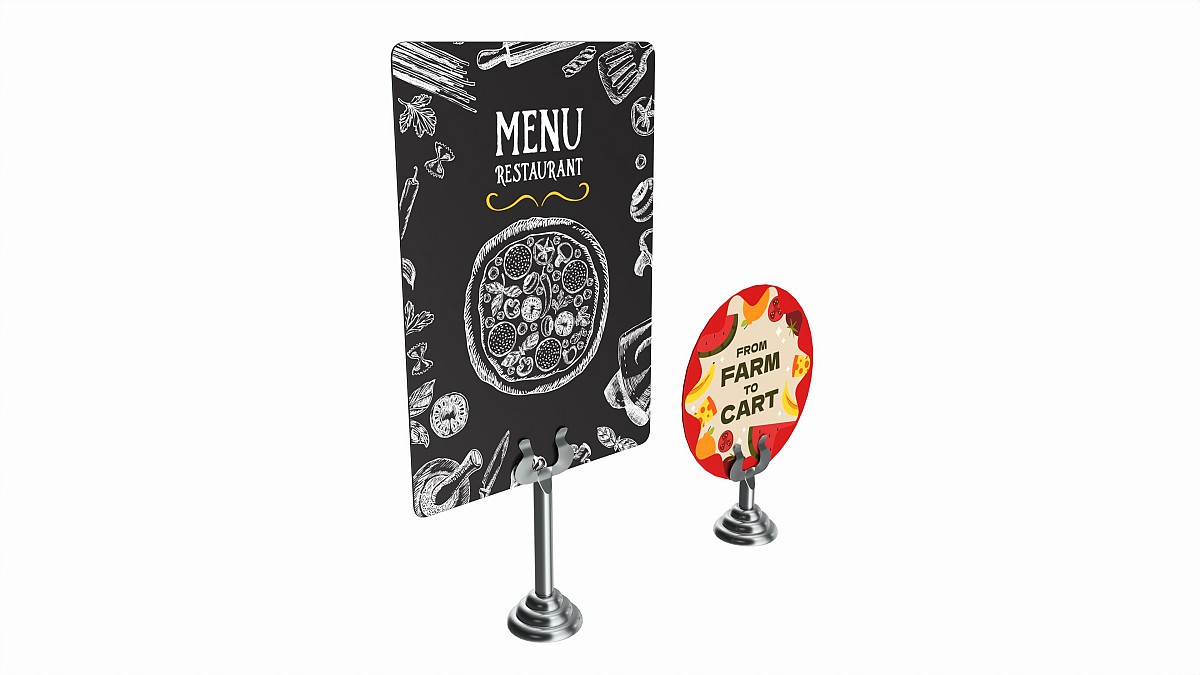 Menu number sign display stand set