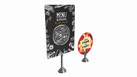 Menu number sign display stand set