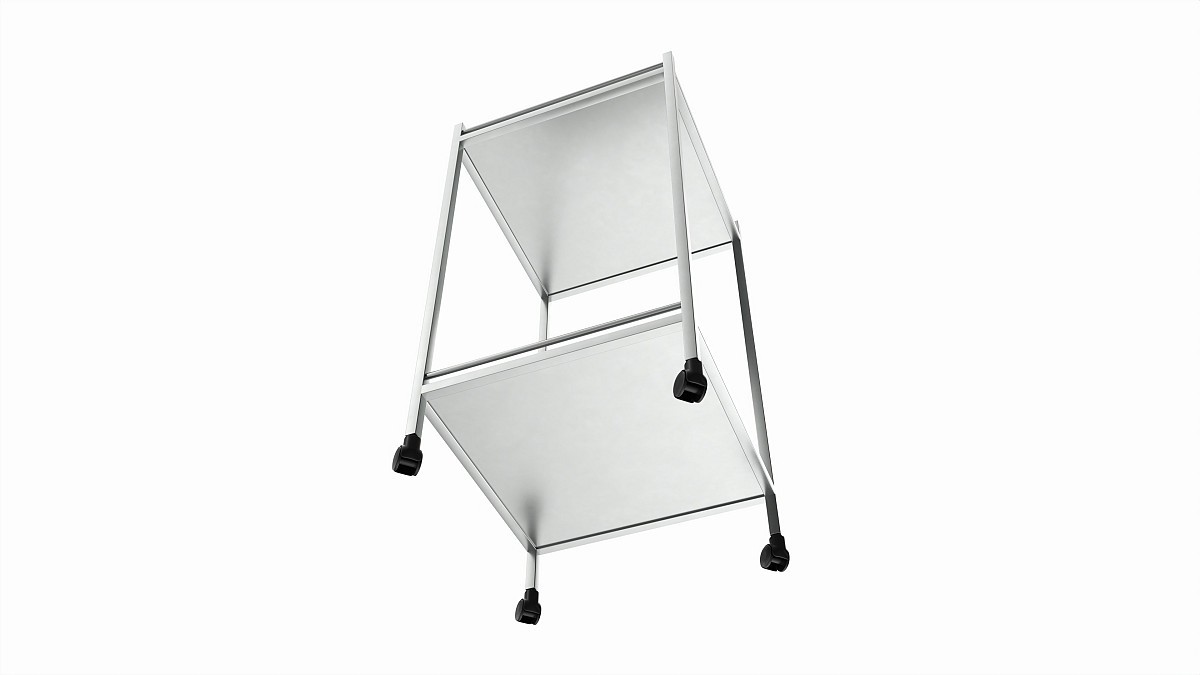 Stainless Steel 2 Shelf Medical Instrument Trolley