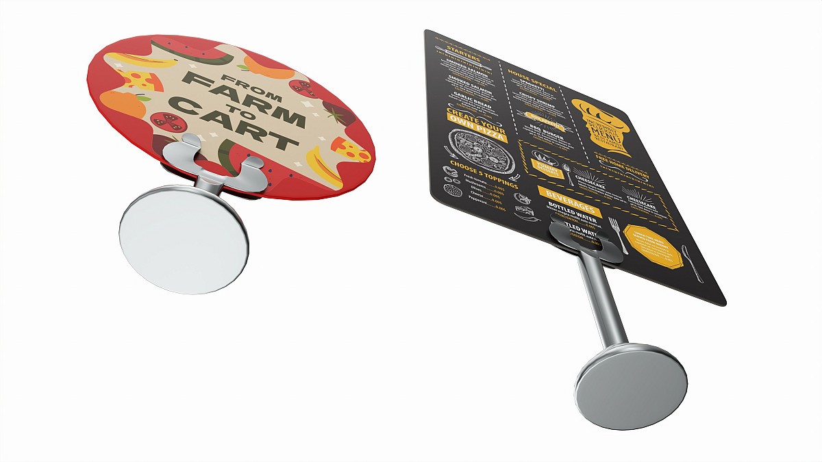 Menu number sign display stand set