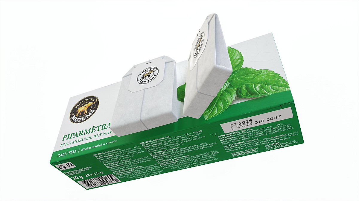 Peppermint Tea Paper Box With Tea Bags