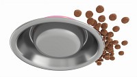 Cat food bowl pink with print