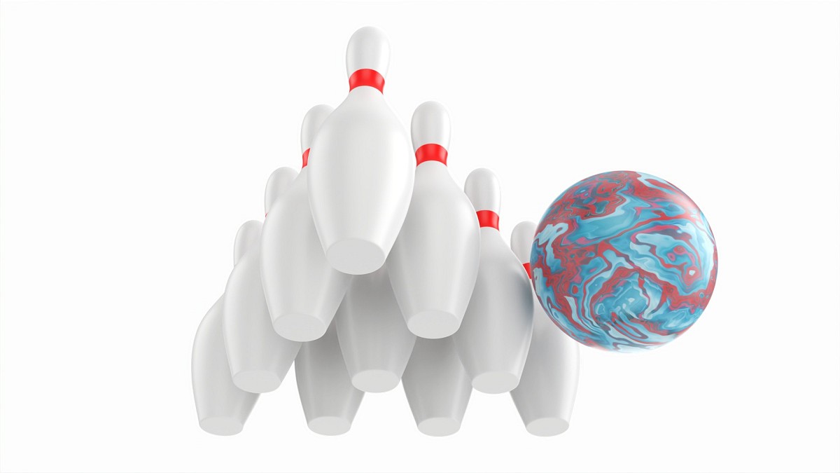 Bowling ball and pin set