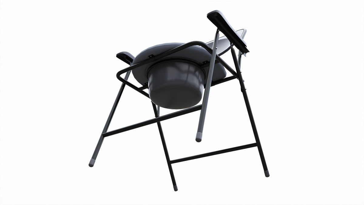 Folding Frame Commode Chair with Pot