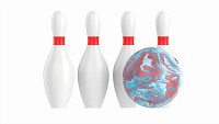 Bowling ball and pin set