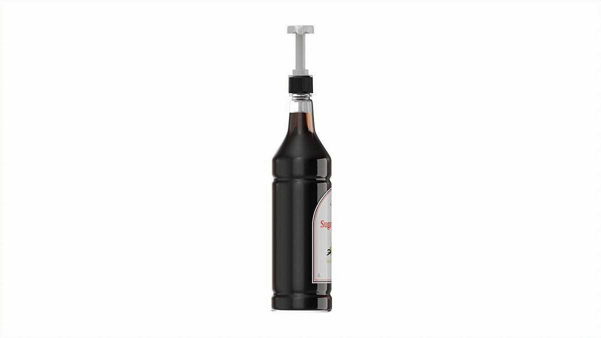 Coffee flavor syrup bottle with pump