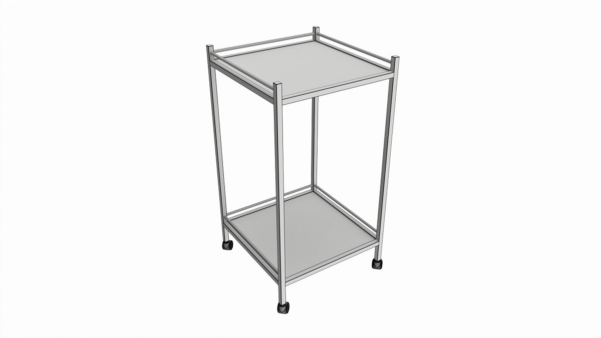 Stainless Steel 2 Shelf Medical Instrument Trolley