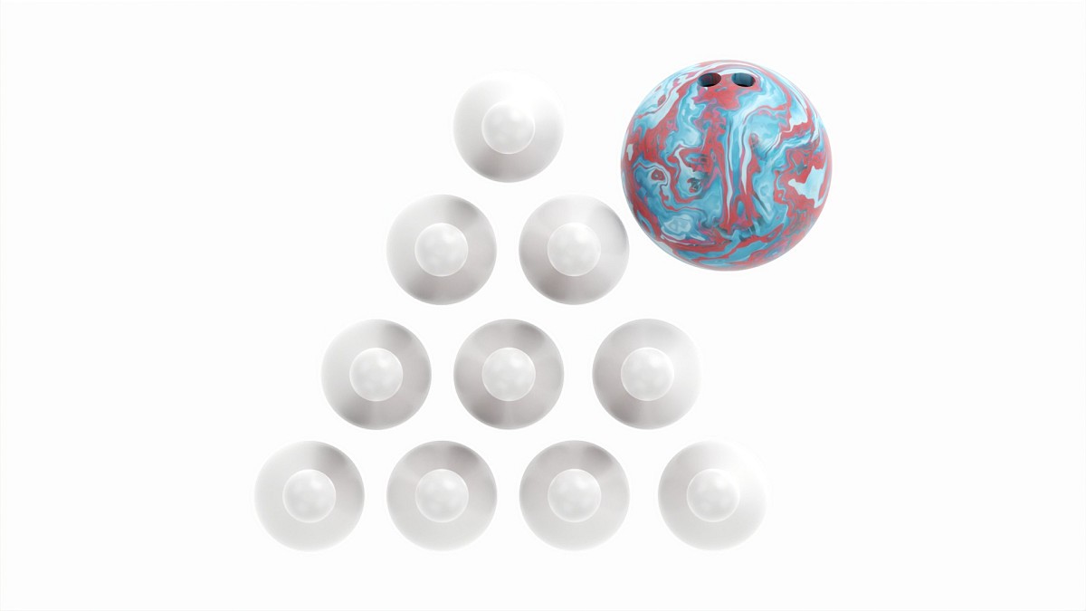 Bowling ball and pin set